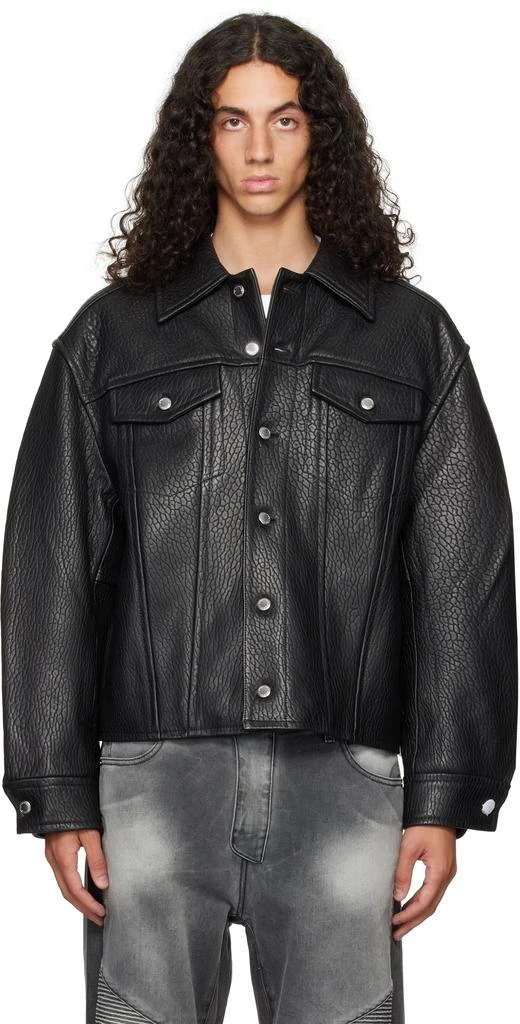 Alexander Wang Black Trucker Leather Jacket 1