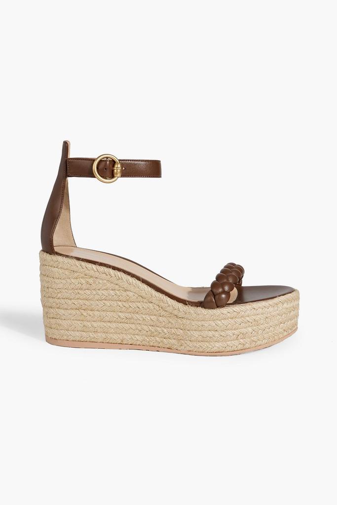 Gianvito Rossi Merida braided leather espadrille wedge sandals