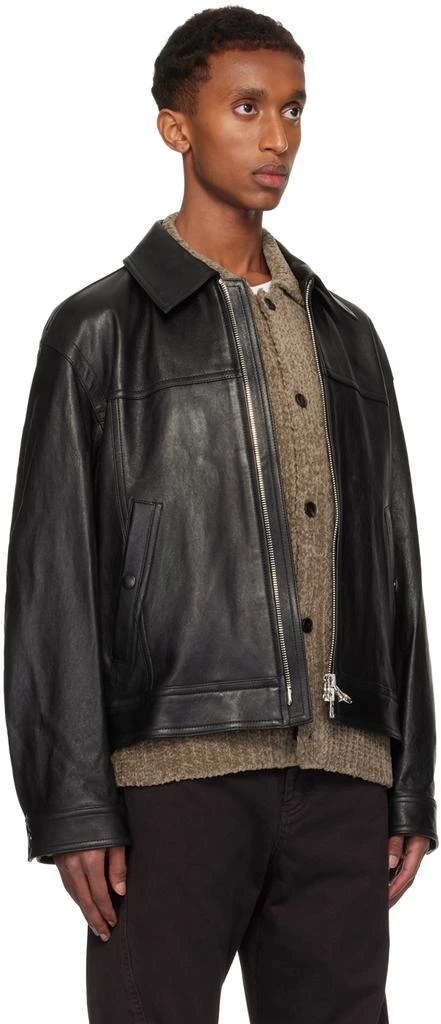 Solid Homme Black Minimal Leather Jacket 2