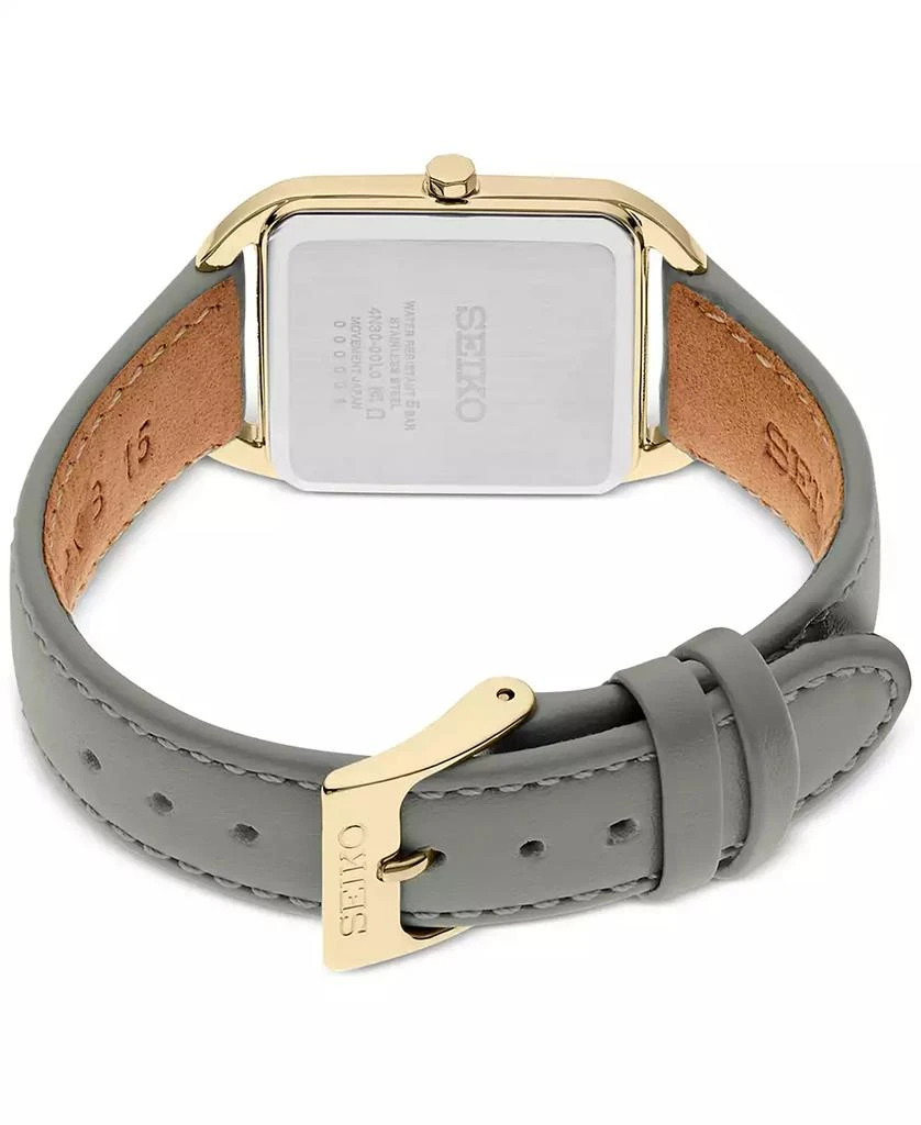 Seiko Women's Essentials Gray Leather Strap Watch 26mm x 35mm 3