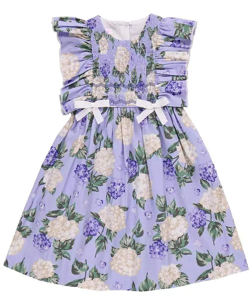 Bonnie Jean Toddler and Little Girls Hydrangea Print Smocked Dress 3
