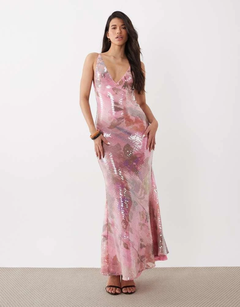 ASOS ASOS DESIGN glass sequin deep plunge fishtail maxi dress in pink occasion floral print - Dresses & Skirts - Compare Prices from 4+ Stores - Free Shipping - BeyondStyle ASOS ASOS DESIGN glass sequin deep plunge fishtail maxi dress in pink occasion floral print - Dresses & Skirts - Compare Prices from 4+ Stores - Free Shipping - BeyondStyle