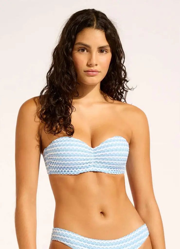 Seafolly Seafolly - Mesh Effect Bustier Bandeau Bikini Top