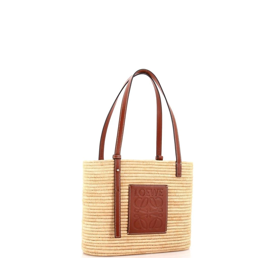 Loewe Square Basket Tote Woven Raffia Small 2