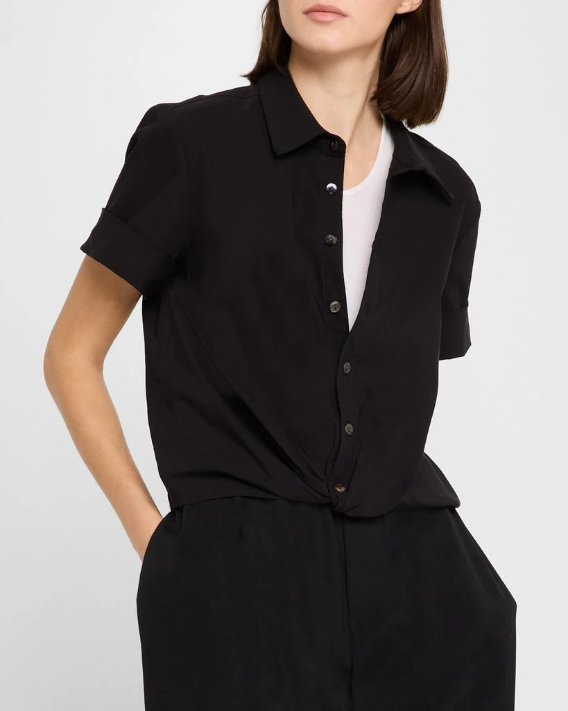Finley Alli Twist-Front Solid Stretch Shirt 4