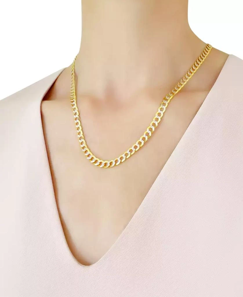 Italian Gold 26" Two-Tone Open Curb Chain Necklace (5-3/4mm) in Solid 14k Gold & White Gold 2