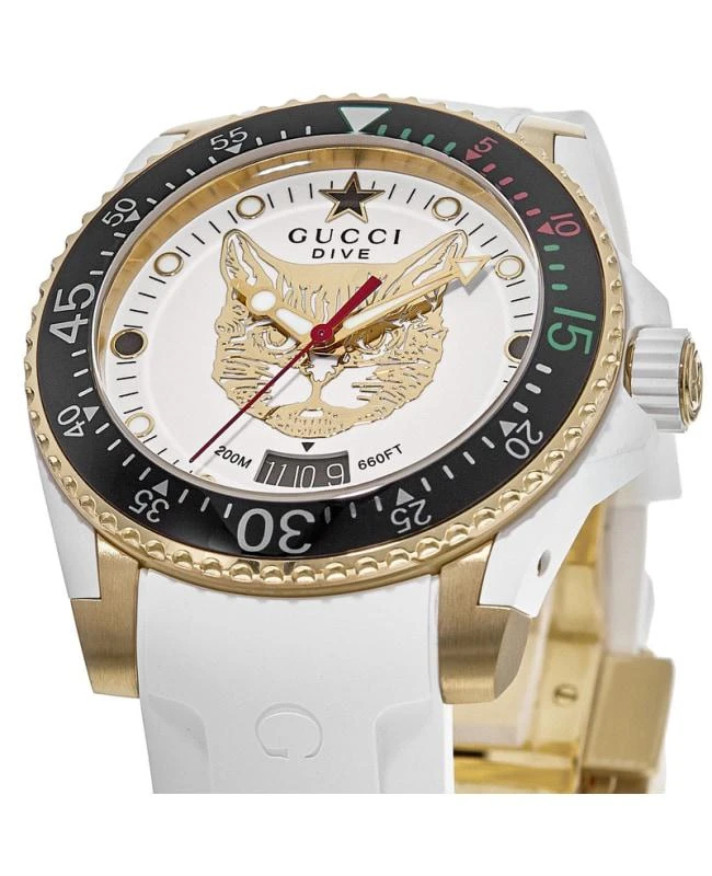 Gucci Gucci Dive White Dial 40mm Rubber Strap Men's Watch YA136322 2