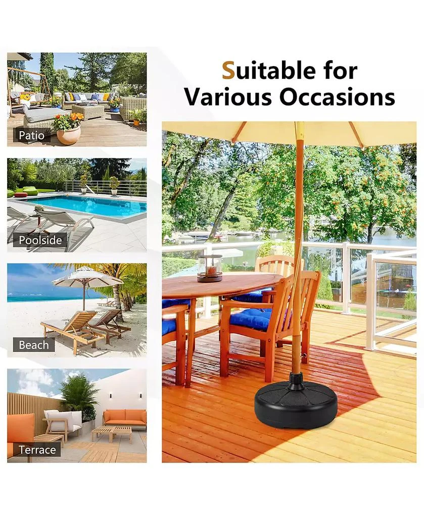 Gymax Patio Fillable Round Umbrella Base Stand Fit Pole 1.5

 Holder 40 lbs Outdoor 4