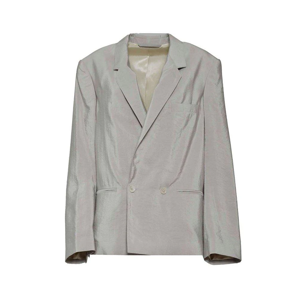 Lemaire Lemaire Double-Breasted Long-Sleeved Crinkled Blazer 1