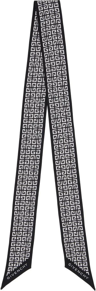 Givenchy Black & White 4G Bandeau Silk Scarf 1
