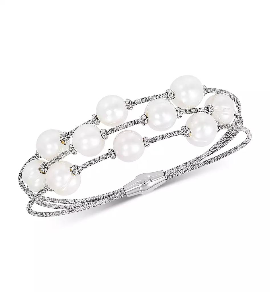 Honora Cultured Freshwater Pearl (8-9mm) Bangle Bracelet in Sterling Silver