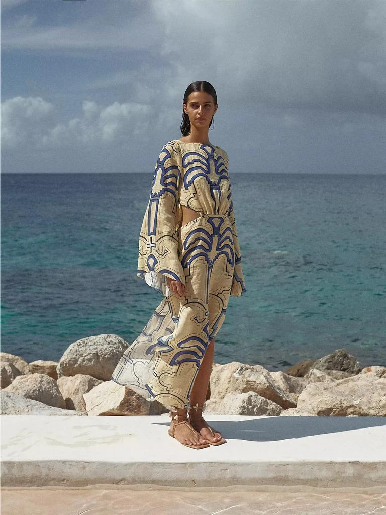 JOHANNA ORTIZ Soul Healer Printed Linen Ankle Dress 4