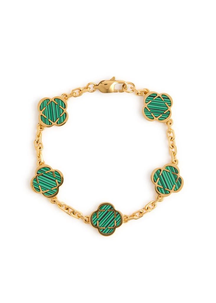 CRAFTD Malachite Clover 18kt gold-plated bracelet 1