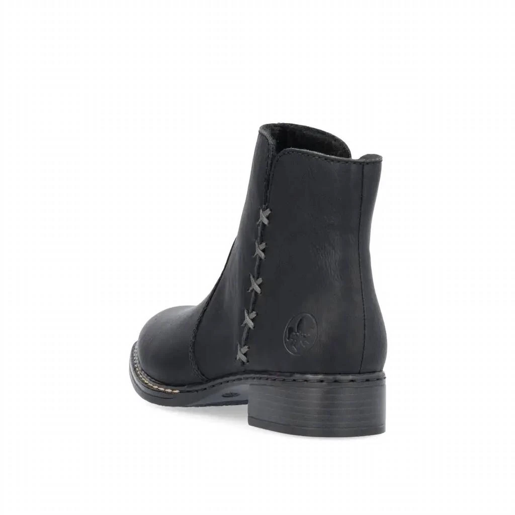 Rieker Women's Conny 75 Ankle Zip Boots In Schwarz/smoke 5