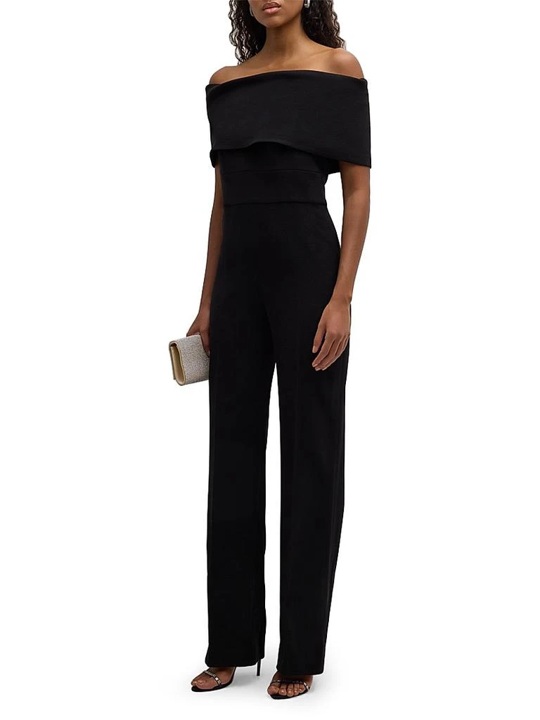 LELA ROSE Off-the-Shoulder Crêpe Jumpsuit 3