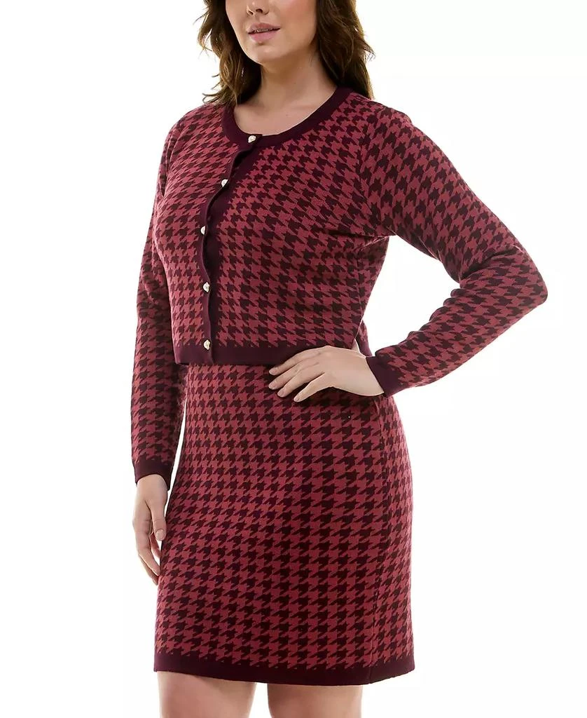 Taylor Plus Size Houndstooth Cropped Jacket & Bodycon Dress 6