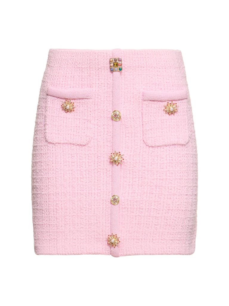 SELF-PORTRAIT Embellished Knit Mini Skirt