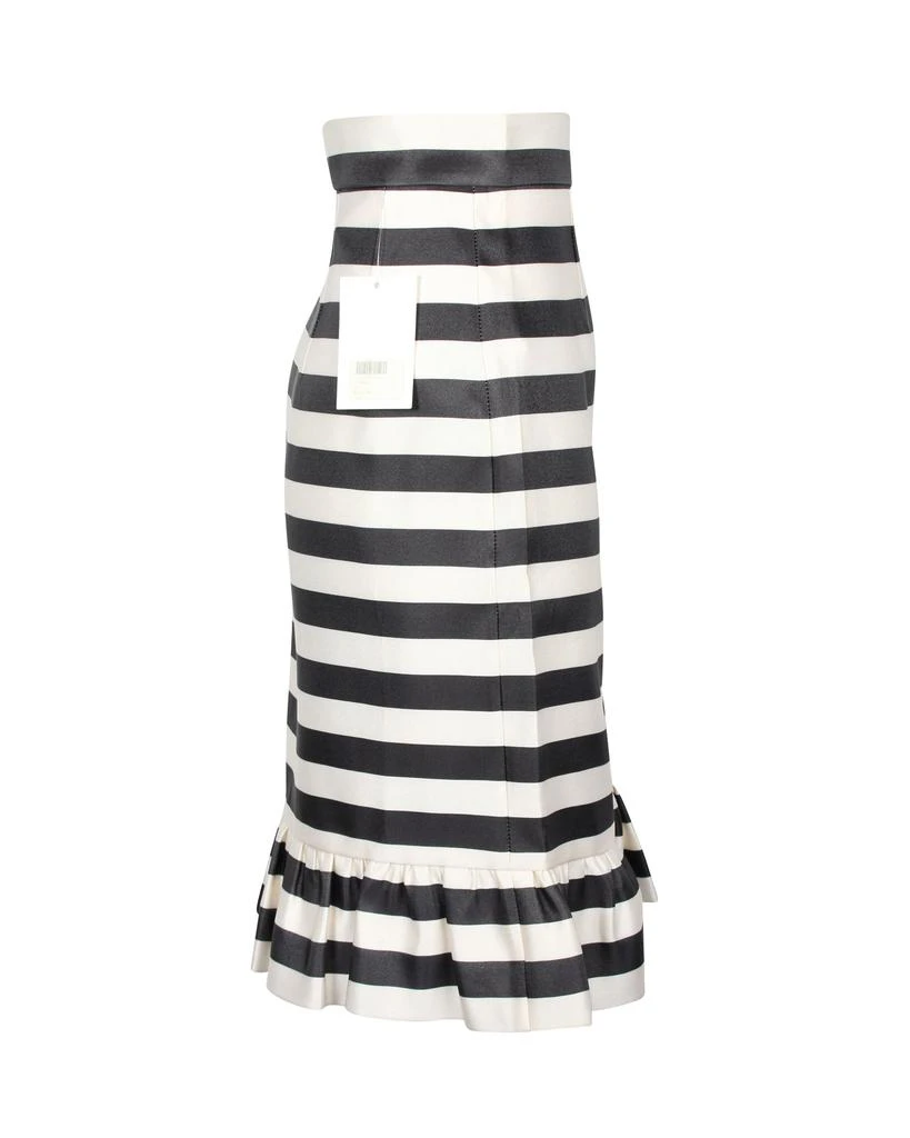 MOTHER OF PEARL Mother Of Pearl Bella Jacquard Stripe Skirt in Black Silk 2