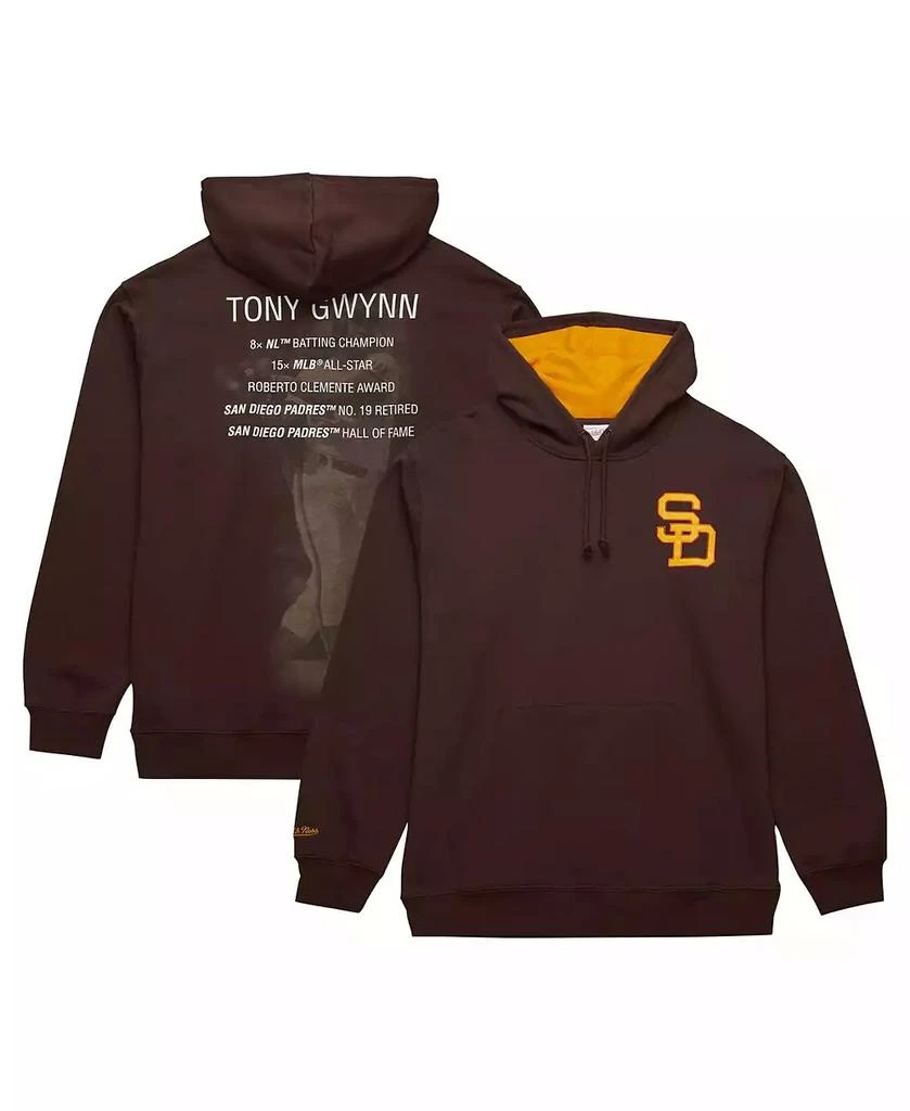 Mitchell & Ness Men's Tony Gwynn Brown San Diego Padres vintage-like Logo Name Number Pullover Hoodie 1