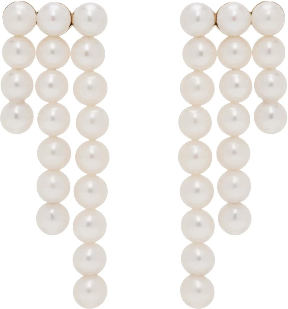 Sophie Bille Brahe White & Gold 'La Valse Trois Temps' Earrings 1