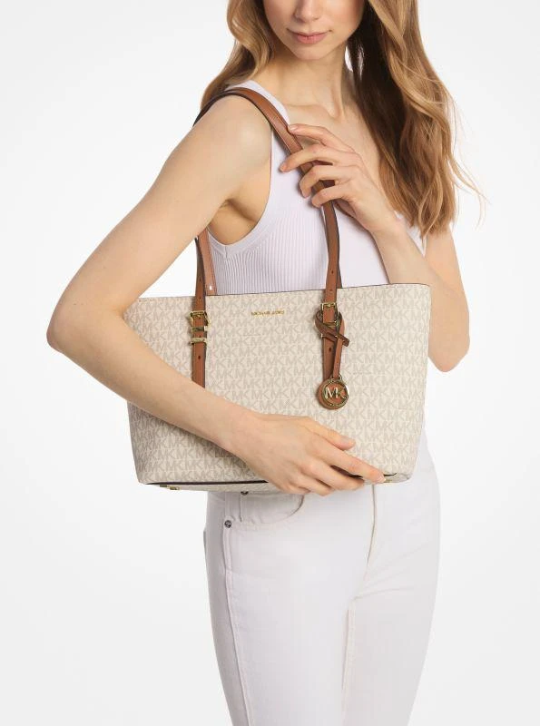 Michael Kors Quinn Medium Signature Logo and Leather Tote Bag 3