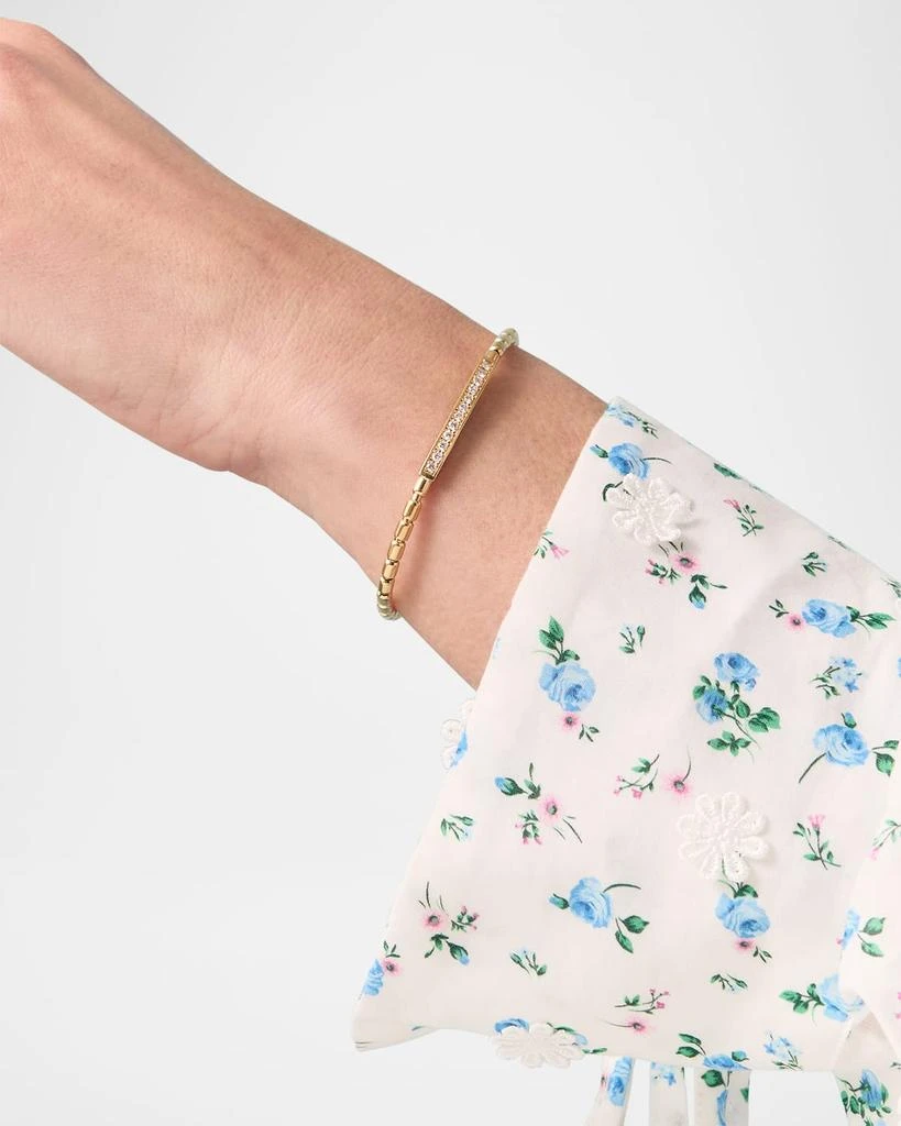 Stevie Wren 18K Yellow Gold Diamond Bar Stretch Bracelet, 7"L 2