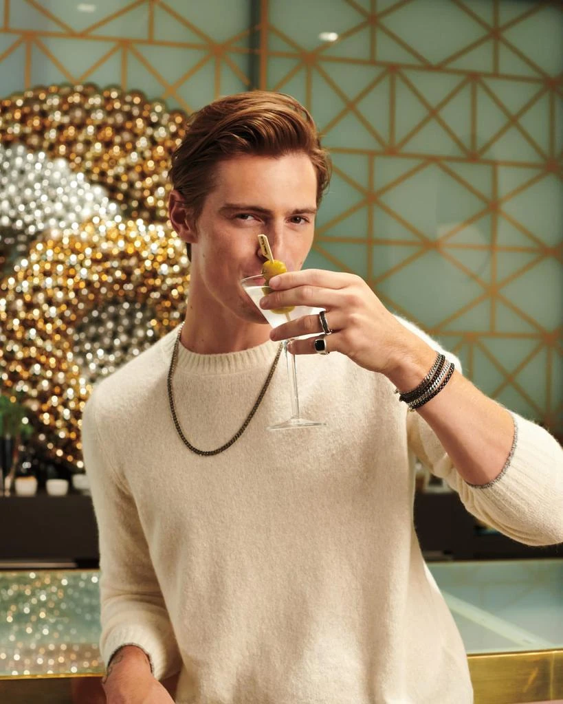 David Yurman Men
s Box Chain Bracelet in Darkened Silver, 5mm, Size M 6