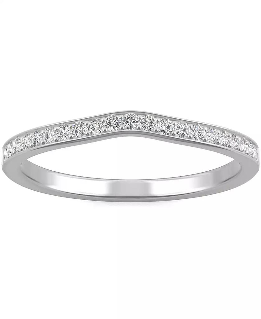 Charles & Colvard Moissanite V-Shape Wedding Band (1/5 ct. t.w. DEW) in 14k White Gold