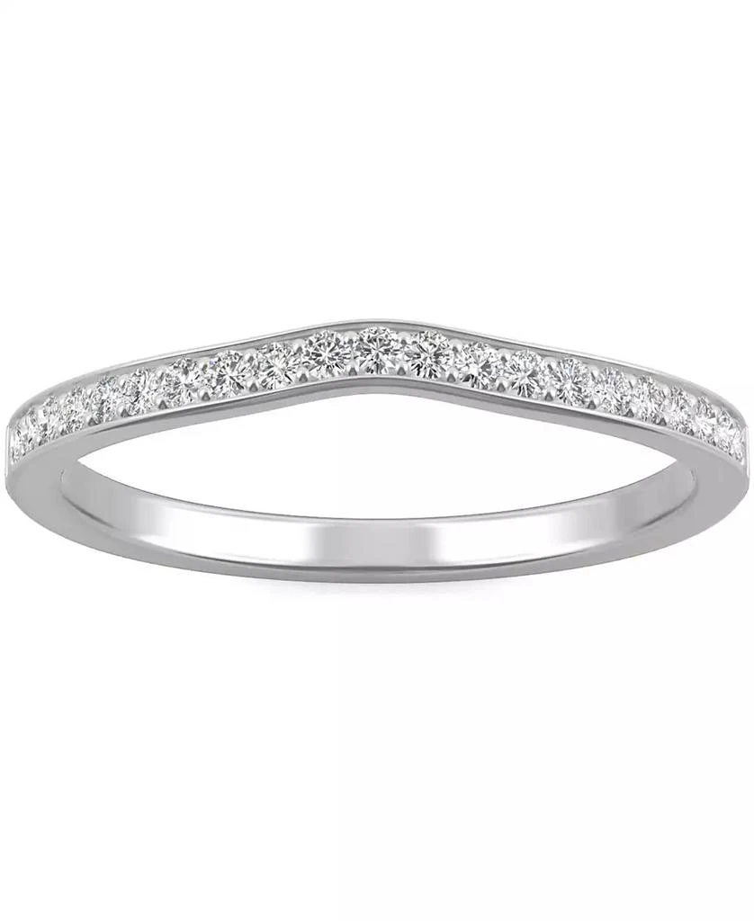Charles & Colvard Moissanite V-Shape Wedding Band (1/5 ct. t.w. DEW) in 14k White Gold 1