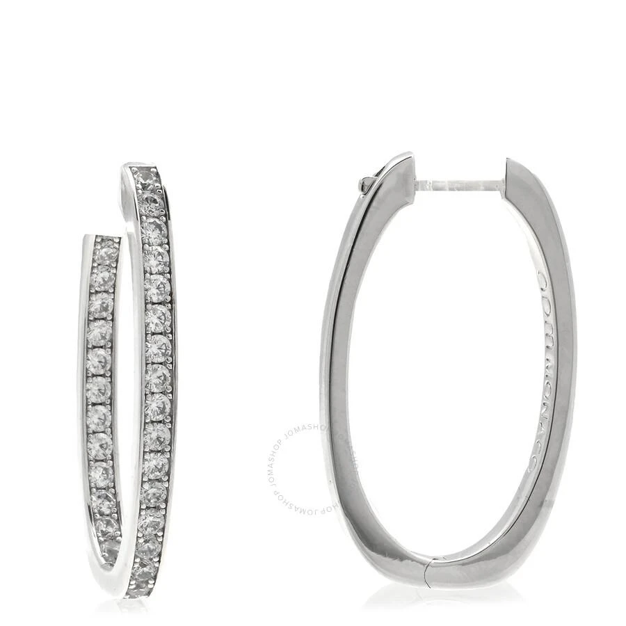 apm Monaco Pave Oval Sterling Silver Earrings 3