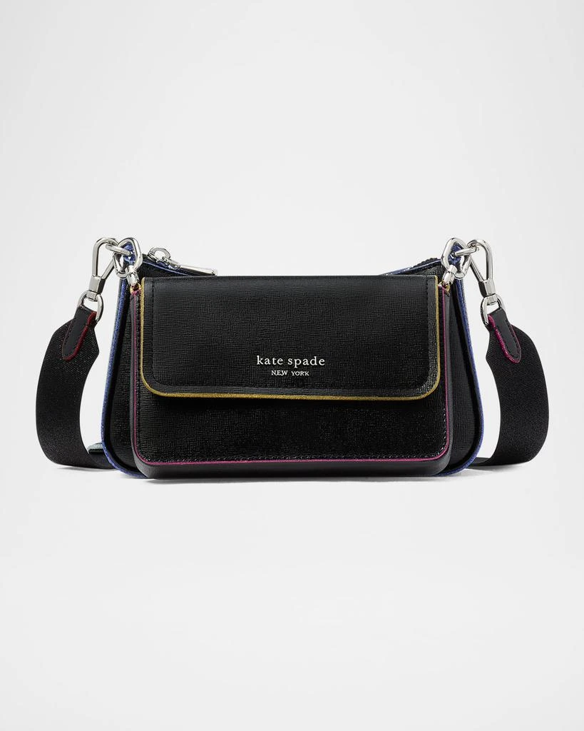 Kate Spade double up glitter patent leather crossbody bag