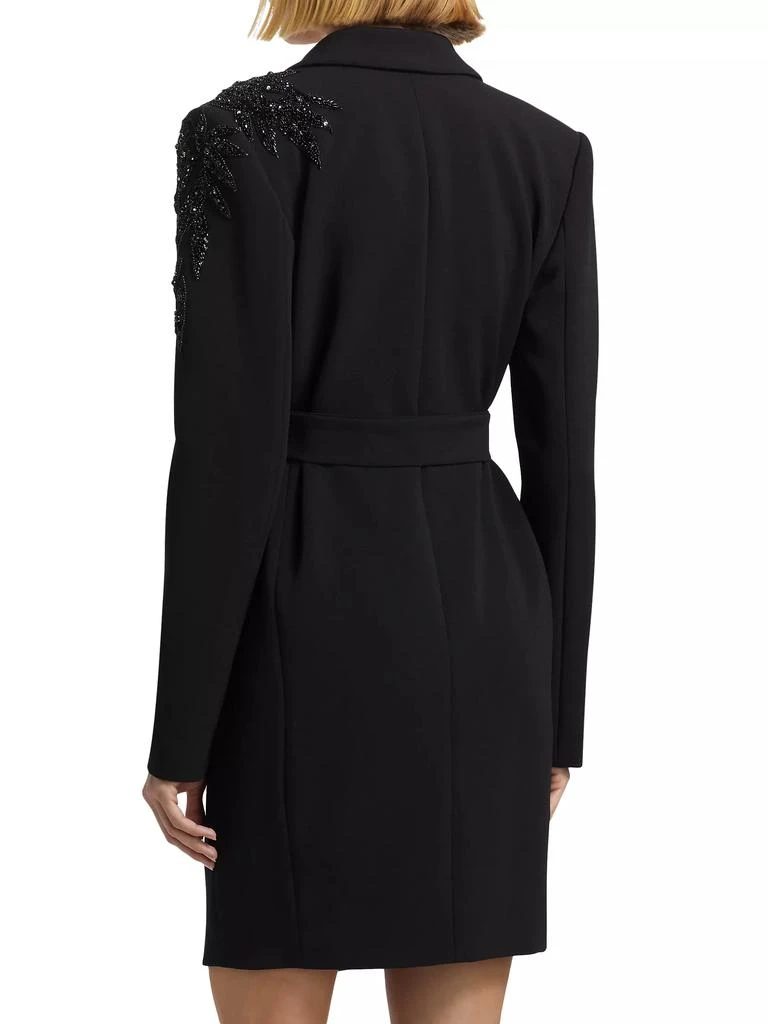 Badgley Mischka Embellished Crepe Wrap-Style Cocktail Dress 5