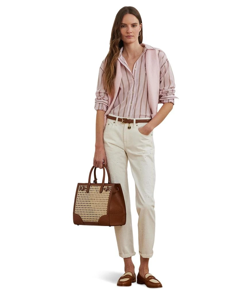 Ralph Lauren Oversize Striped Cotton Broadcloth Shirt 4