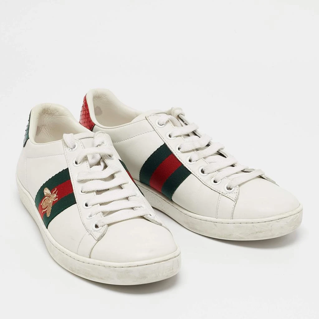Gucci Gucci White Leather Ace Bee Embroidered Low Top Sneakers Size 36 4