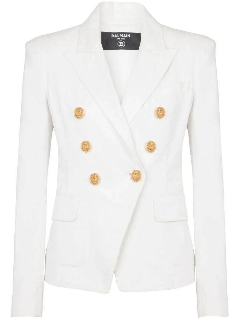 Balmain Balmain Double-Breasted Denim Blazer 1