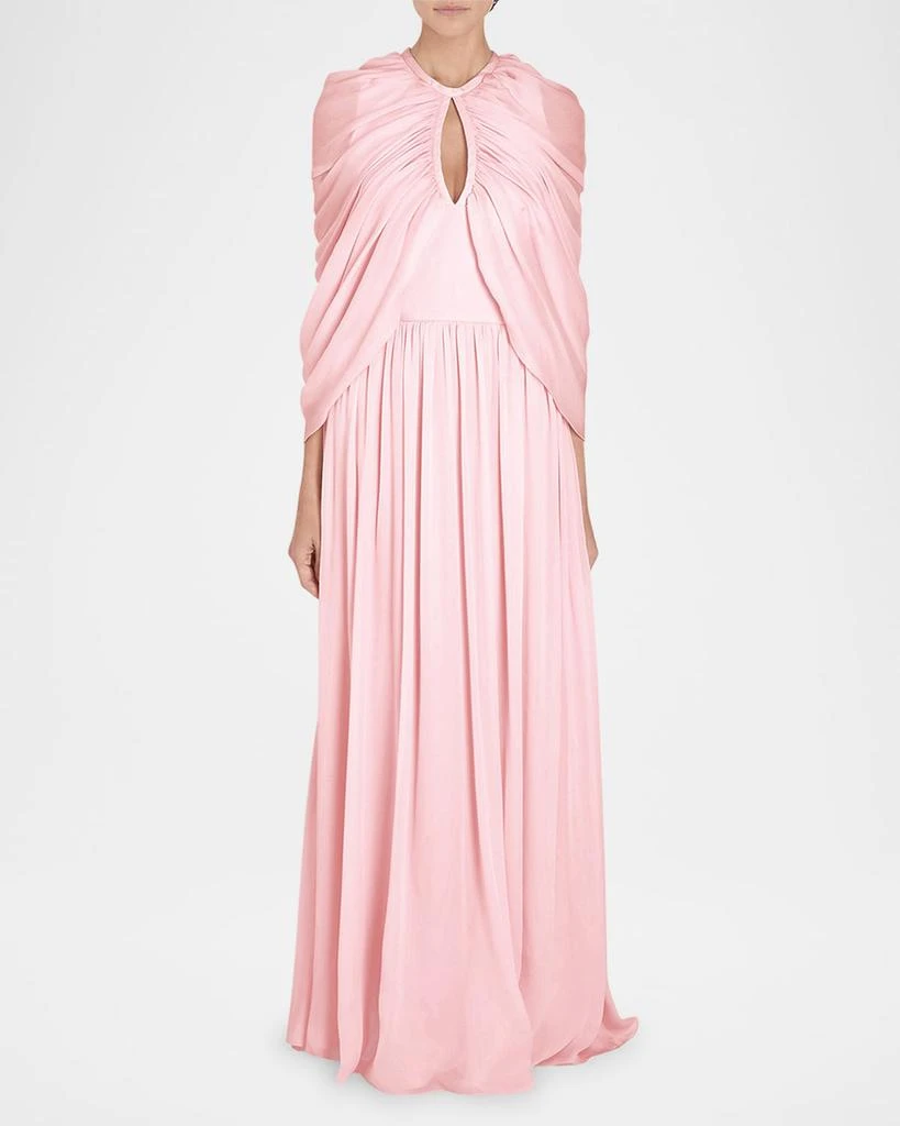 Giambattista Valli Keyhole Draped Cape Silk Gown 2