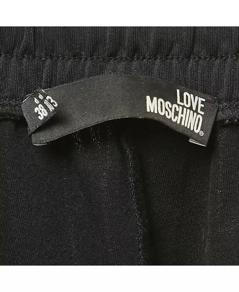 Pre-Owned Love Moschino Women's Black Logo Printed Jersey Track Pants 6