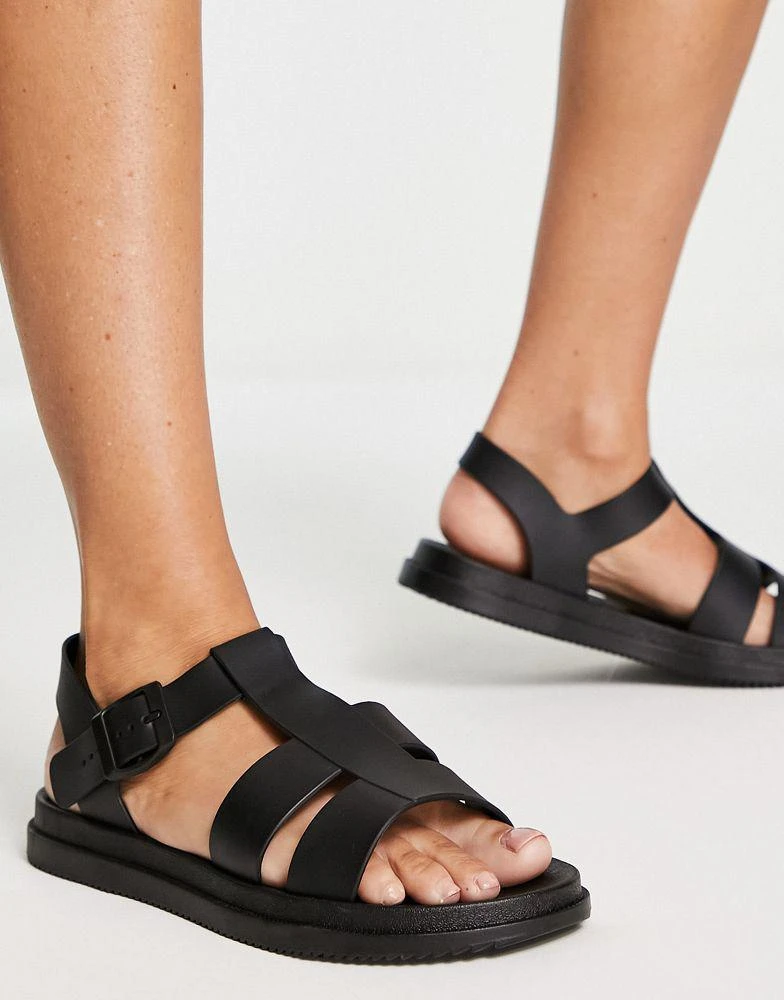 Hugo Boss London Rebel chunky jelly sandals in black 3