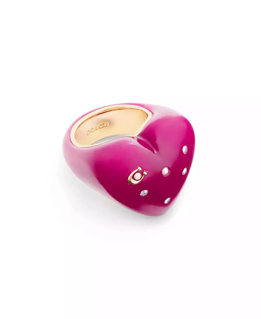 Coach Faux Stone Vintage Charms Signature Heart Cocktail Ring 1