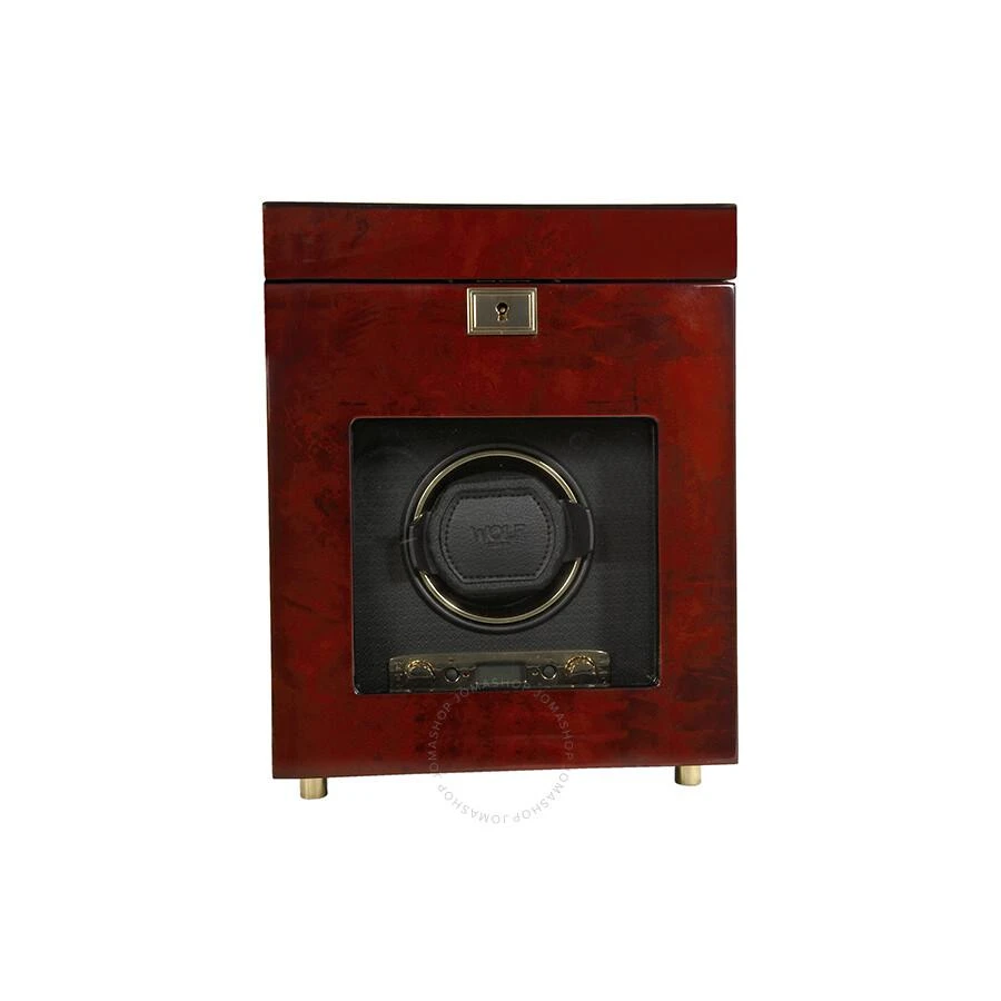 Wolf Wolf Desings Savoy Burlwood Single Watch Winder with Storage 454510 1