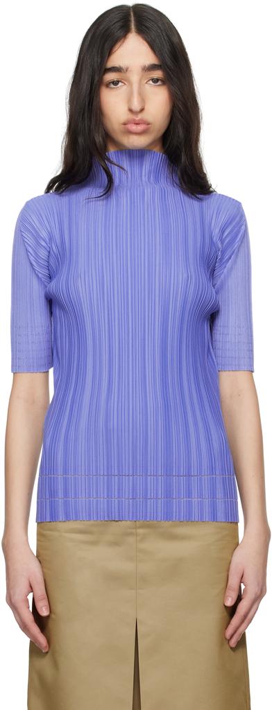 Pleats Please Blue Soft Pleats Turtleneck