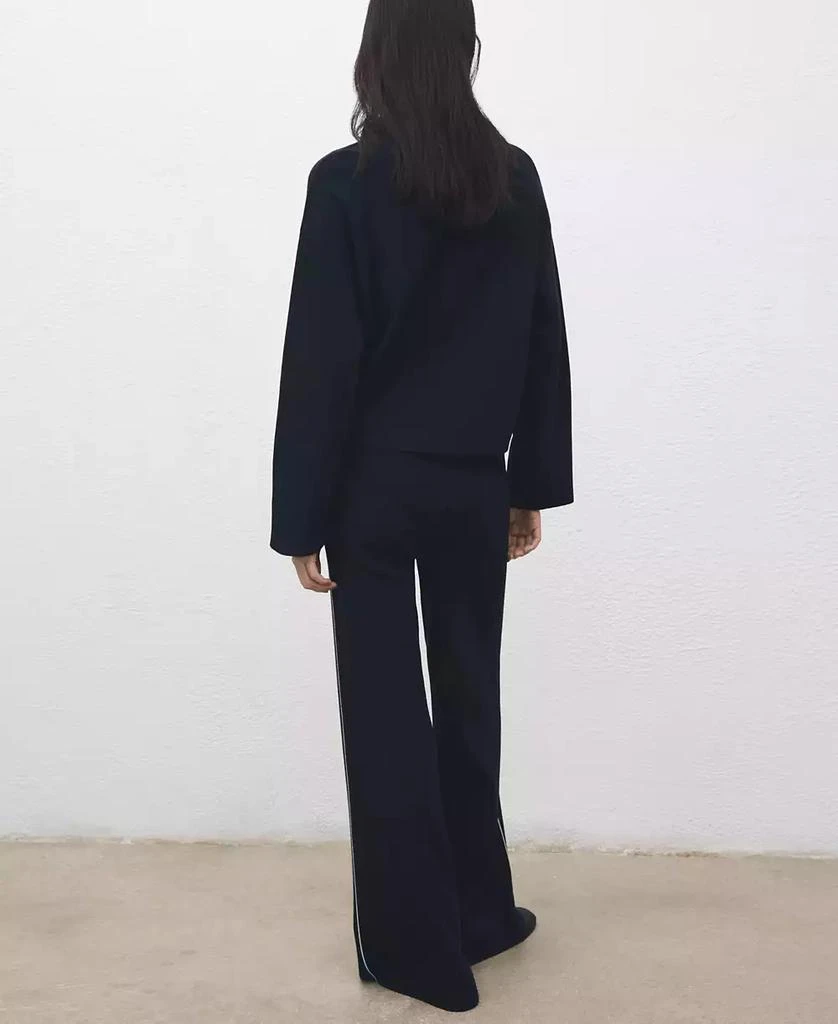 Mango Women
s Contrast Stripe Straight Pants 8