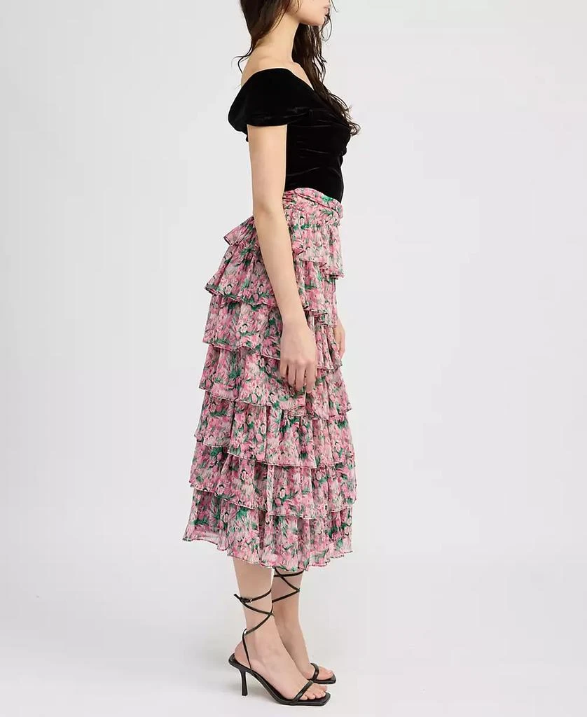 En Saison Women's Lyra Tiered Midi Skirt 6