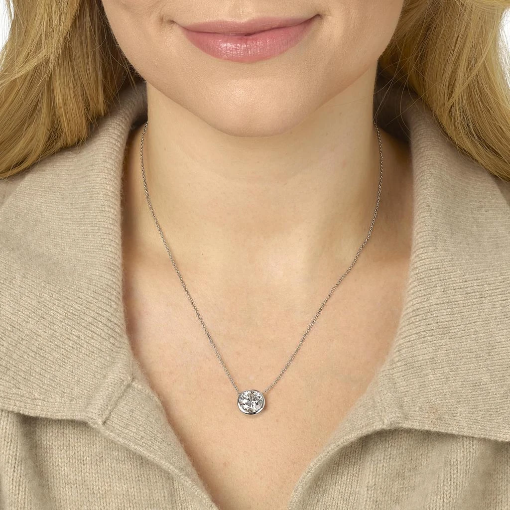 Brilliant Carbon IGI Certified Lab-Grown Diamond Solitaire Pendant Necklace in 14K Gold 0.5 Carats / White / Spring Ring Clasp 3