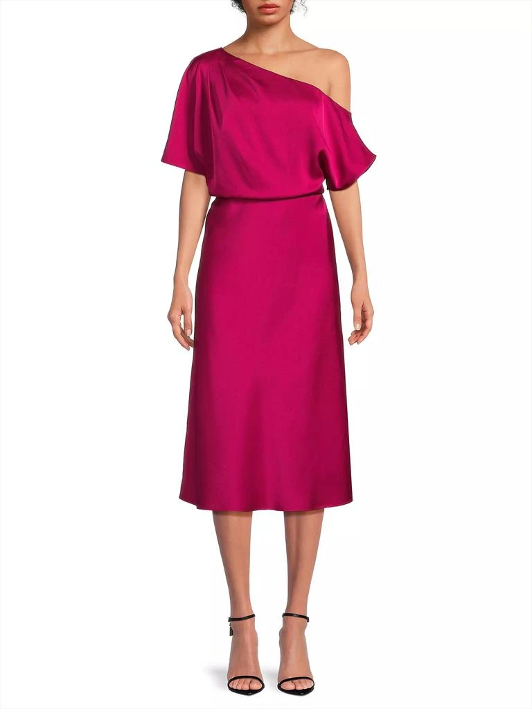 Aidan Mattox Satin One-Shoulder Cocktail Dress 3
