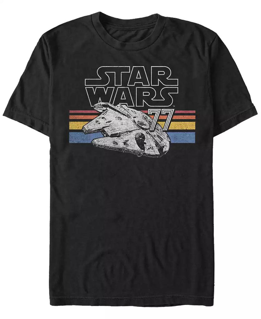 Star Wars Star Wars Men's Classic Retro Stripes Millennium Falcon Short Sleeve T-Shirt