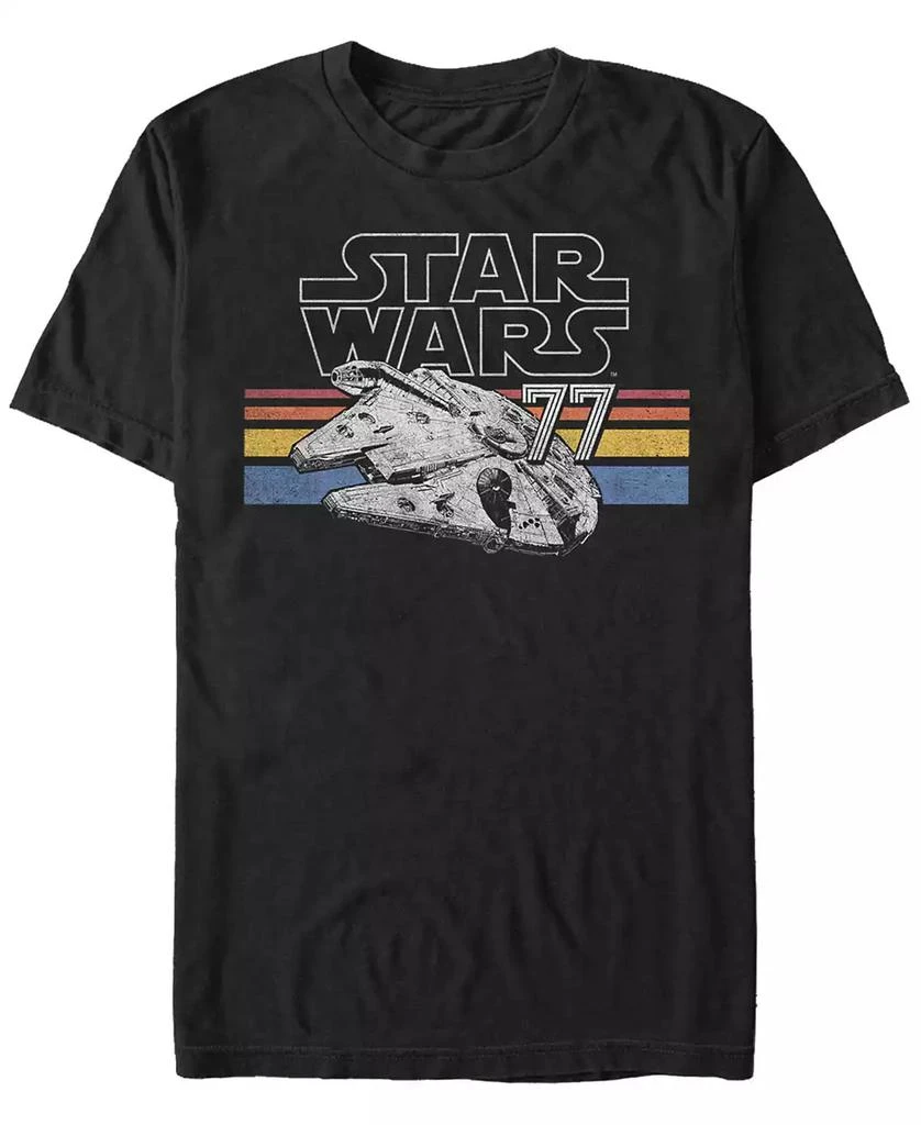 Star Wars Star Wars Men's Classic Retro Stripes Millennium Falcon Short Sleeve T-Shirt 1