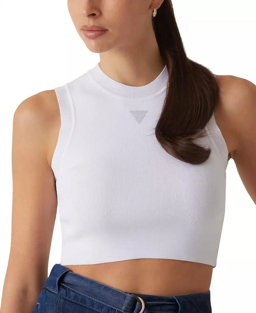 GUESS Women's Alexia Cropped Rhinestone-Embellished Top 3