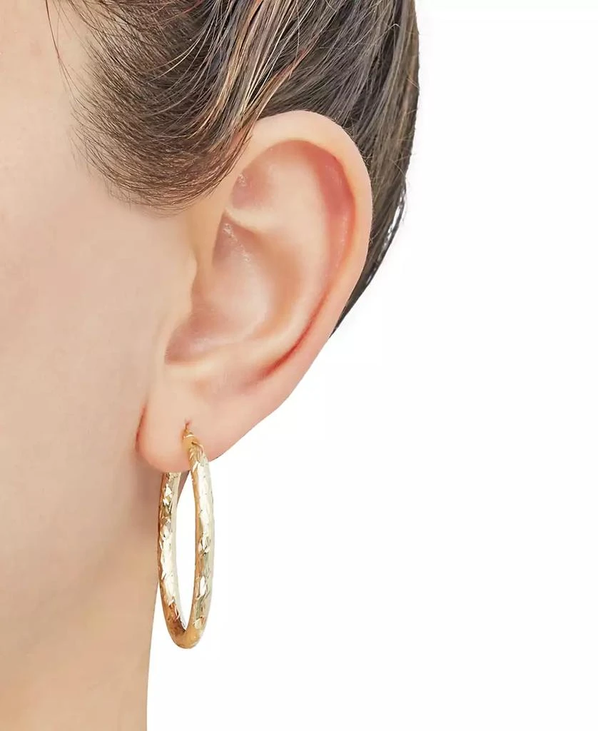 Macy
s Textured Oval Hoop Earrings in 14k Gold, 1-3/8 inch 2