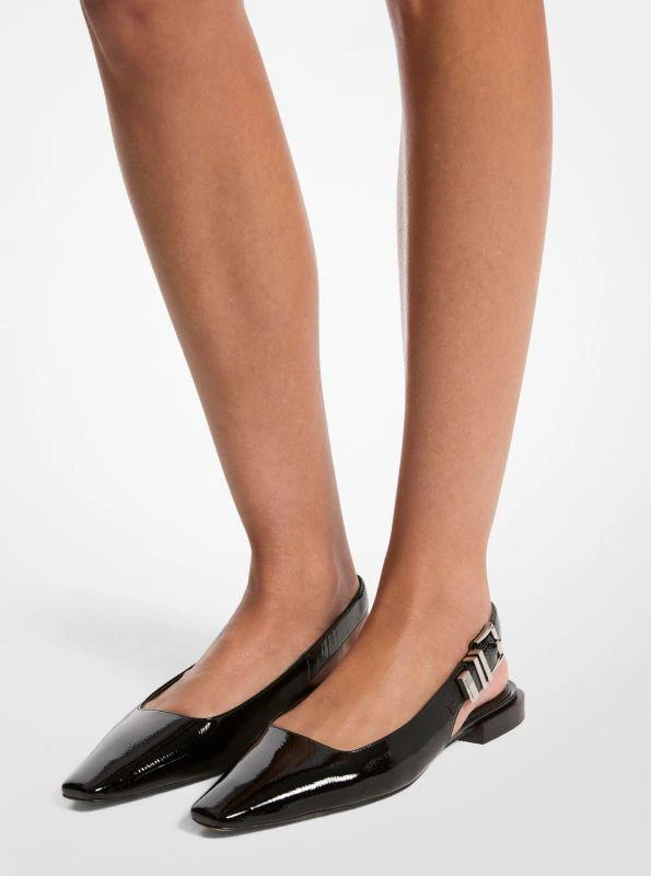 Michael Kors Darrington Crackled Patent Leather Flat 4